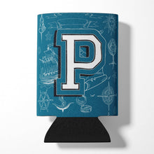 Load image into Gallery viewer, Letter P Sea Doodles Initial Alphabet Can or Bottle Hugger CJ2014-PCC