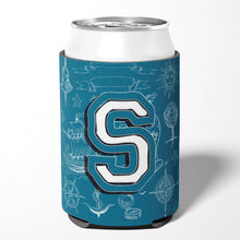 Load image into Gallery viewer, Letter S Sea Doodles Initial Alphabet Can or Bottle Hugger CJ2014-SCC