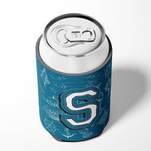 Load image into Gallery viewer, Letter S Sea Doodles Initial Alphabet Can or Bottle Hugger CJ2014-SCC