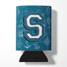Load image into Gallery viewer, Letter S Sea Doodles Initial Alphabet Can or Bottle Hugger CJ2014-SCC