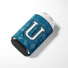 Load image into Gallery viewer, Letter U Sea Doodles Initial Alphabet Can or Bottle Hugger CJ2014-UCC