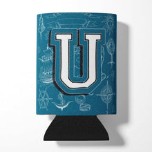 Load image into Gallery viewer, Letter U Sea Doodles Initial Alphabet Can or Bottle Hugger CJ2014-UCC