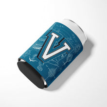 Load image into Gallery viewer, Letter V Sea Doodles Initial Alphabet Can or Bottle Hugger CJ2014-VCC