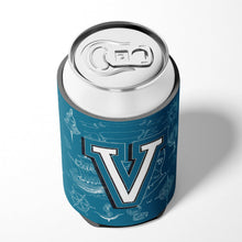Load image into Gallery viewer, Letter V Sea Doodles Initial Alphabet Can or Bottle Hugger CJ2014-VCC