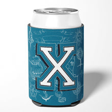 Load image into Gallery viewer, Letter X Sea Doodles Initial Alphabet Can or Bottle Hugger CJ2014-XCC