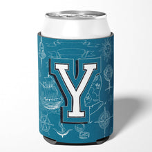Load image into Gallery viewer, Letter Y Sea Doodles Initial Alphabet Can or Bottle Hugger CJ2014-YCC