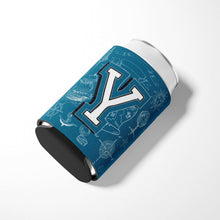 Load image into Gallery viewer, Letter Y Sea Doodles Initial Alphabet Can or Bottle Hugger CJ2014-YCC