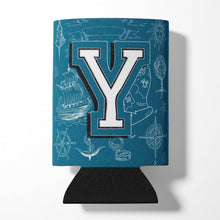 Load image into Gallery viewer, Letter Y Sea Doodles Initial Alphabet Can or Bottle Hugger CJ2014-YCC