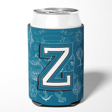 Load image into Gallery viewer, Letter Z Sea Doodles Initial Alphabet Can or Bottle Hugger CJ2014-ZCC