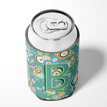 Load image into Gallery viewer, Letter B Circle Circle Teal Initial Alphabet Can or Bottle Hugger CJ2015-BCC