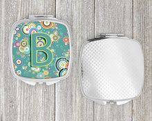 Load image into Gallery viewer, Letter B Circle Circle Teal Initial Alphabet Compact Mirror – Stylish Purse Mirror with Artistic Covers CJ2015-BSCM