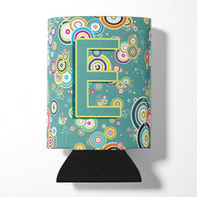 Load image into Gallery viewer, Letter E Circle Circle Teal Initial Alphabet Can or Bottle Hugger CJ2015-ECC