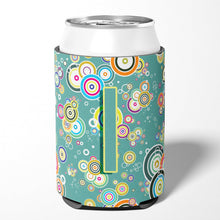 Load image into Gallery viewer, Letter I Circle Circle Teal Initial Alphabet Can or Bottle Hugger CJ2015-ICC