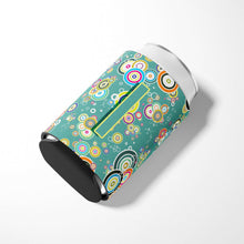 Load image into Gallery viewer, Letter I Circle Circle Teal Initial Alphabet Can or Bottle Hugger CJ2015-ICC