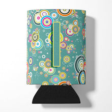 Load image into Gallery viewer, Letter I Circle Circle Teal Initial Alphabet Can or Bottle Hugger CJ2015-ICC