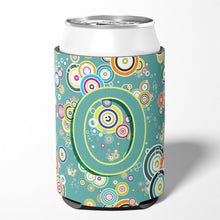 Load image into Gallery viewer, Letter O Circle Circle Teal Initial Alphabet Can or Bottle Hugger CJ2015-OCC