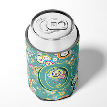 Load image into Gallery viewer, Letter O Circle Circle Teal Initial Alphabet Can or Bottle Hugger CJ2015-OCC
