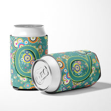 Load image into Gallery viewer, Letter Q Circle Circle Teal Initial Alphabet Can or Bottle Hugger CJ2015-QCC