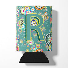 Load image into Gallery viewer, Letter R Circle Circle Teal Initial Alphabet Can or Bottle Hugger CJ2015-RCC