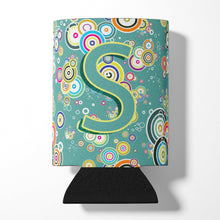 Load image into Gallery viewer, Letter S Circle Circle Teal Initial Alphabet Can or Bottle Hugger CJ2015-SCC