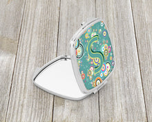 Load image into Gallery viewer, Letter S Circle Circle Teal Initial Alphabet Compact Mirror – Stylish Purse Mirror with Artistic Covers CJ2015-SSCM