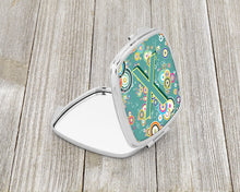 Load image into Gallery viewer, Letter X Circle Circle Teal Initial Alphabet Compact Mirror – Stylish Purse Mirror with Artistic Covers CJ2015-XSCM