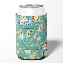 Load image into Gallery viewer, Letter Z Circle Circle Teal Initial Alphabet Can or Bottle Hugger CJ2015-ZCC