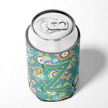 Load image into Gallery viewer, Letter Z Circle Circle Teal Initial Alphabet Can or Bottle Hugger CJ2015-ZCC