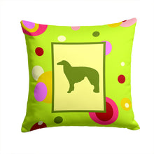 Load image into Gallery viewer, Lime Green Dots Borzoi Throw Pillow - 14x14 Decorative Pillow – Art for Your Home &amp; Patio CK1016PW1414