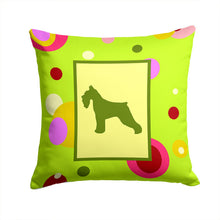 Load image into Gallery viewer, Lime Green Dots Schnauzer Throw Pillow - 14x14 Decorative Pillow – Art for Your Home &amp; Patio CK1054PW1414