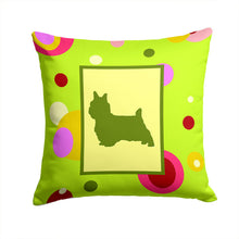 Load image into Gallery viewer, Lime Green Dots Norwich Terrier Throw Pillow - 14x14 Decorative Pillow – Art for Your Home &amp; Patio CK1056PW1414