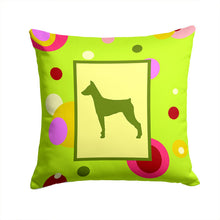 Load image into Gallery viewer, Lime Green Dots German Pinscher Throw Pillow - 14x14 Decorative Pillow – Art for Your Home &amp; Patio CK1078PW1414