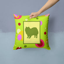 Load image into Gallery viewer, Lime Green Dots American Eskimo Throw Pillow - 14x14 Decorative Pillow – Art for Your Home &amp; Patio CK1107PW1414