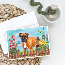 Load image into Gallery viewer, German Boxer Spring Greeting Cards -  Blank Note Cards – 8-Pack of Artist-Designed Cards with Envelopes