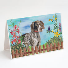 Load image into Gallery viewer, German Shorthaired Pointer Spring Greeting Cards -  Blank Note Cards – 8-Pack of Artist-Designed Cards with Envelopes