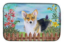 Load image into Gallery viewer, Pembroke Corgi Spring Dish Drying Mat – Absorbent, Artistic Kitchen Essentials CK1204DDM