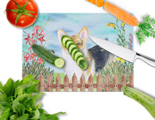 Load image into Gallery viewer, Pembroke Corgi Spring Glass Cutting Boards – Durable, Decorative Kitchen Art Large CK1204LCB