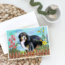 Load image into Gallery viewer, Bernese Mountain Dog Spring Greeting Cards -  Blank Note Cards – 8-Pack of Artist-Designed Cards with Envelopes