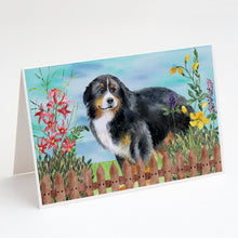 Load image into Gallery viewer, Bernese Mountain Dog Spring Greeting Cards -  Blank Note Cards – 8-Pack of Artist-Designed Cards with Envelopes