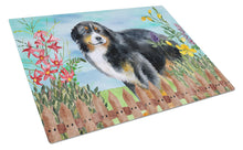 Load image into Gallery viewer, Bernese Mountain Dog Spring Glass Cutting Boards – Durable, Decorative Kitchen Art Large CK1207LCB