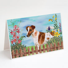 Load image into Gallery viewer, Smooth Fox Terrier Spring Greeting Cards -  Blank Note Cards – 8-Pack of Artist-Designed Cards with Envelopes