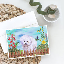Load image into Gallery viewer, Bichon Frise Spring Greeting Cards -  Blank Note Cards – 8-Pack of Artist-Designed Cards with Envelopes