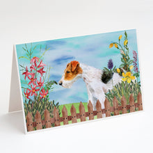Load image into Gallery viewer, Fox Terrier Spring Greeting Cards -  Blank Note Cards – 8-Pack of Artist-Designed Cards with Envelopes