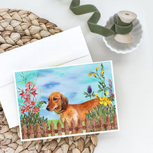 Load image into Gallery viewer, Dachshund Spring Greeting Cards -  Blank Note Cards – 8-Pack of Artist-Designed Cards with Envelopes