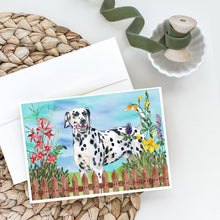 Load image into Gallery viewer, Dalmatian Spring Greeting Cards -  Blank Note Cards – 8-Pack of Artist-Designed Cards with Envelopes