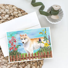 Load image into Gallery viewer, Siberian Husky Spring Greeting Cards -  Blank Note Cards – 8-Pack of Artist-Designed Cards with Envelopes