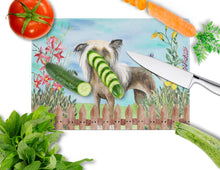 Load image into Gallery viewer, Chinese Crested Spring Glass Cutting Boards – Durable, Decorative Kitchen Art Large CK1221LCB