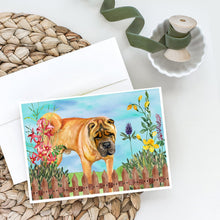 Load image into Gallery viewer, Shar Pei Spring Greeting Cards -  Blank Note Cards – 8-Pack of Artist-Designed Cards with Envelopes