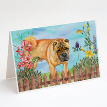 Load image into Gallery viewer, Shar Pei Spring Greeting Cards -  Blank Note Cards – 8-Pack of Artist-Designed Cards with Envelopes