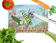 Load image into Gallery viewer, Schnauzer Spring Glass Cutting Boards – Durable, Decorative Kitchen Art Large CK1224LCB